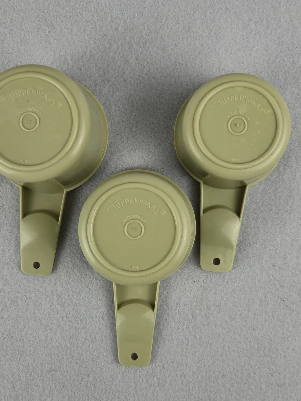 Vintage Tupperware Avocado Green Measuring Cups Set of 3